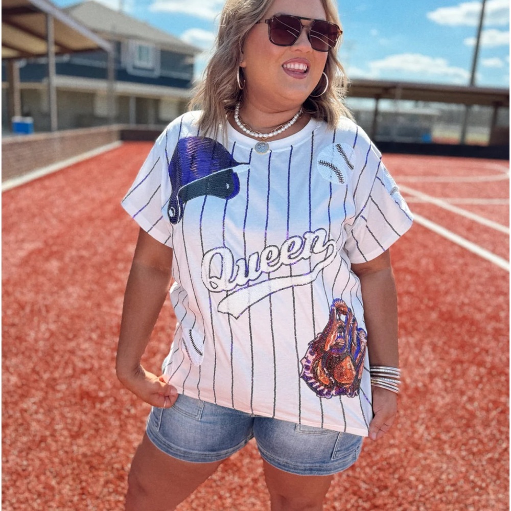 Queen of sparkles baseball tee